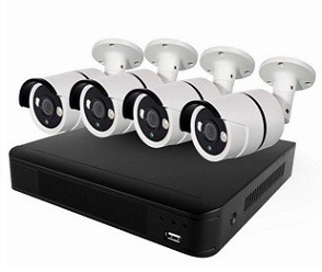 CCTV kamera för säkerhets systemet 4CH HD med 4 stjärnljus färg nattseende 1080P kamera