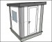 Pumphus isolerat i byggmodul 2000 x 2000mm med vent och dörr