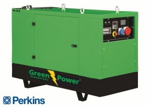 Perkins Elverk 14kVA 11,2kW ljudisolerad/täckt automatisk startpanel