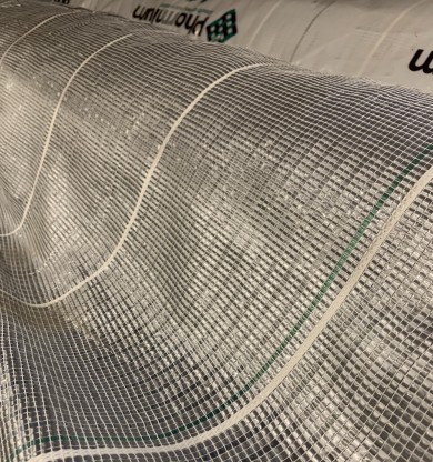 Väv Skugg & Energireflekterande väv Phormitex 66B Aluminium bredd 3,35m pris/löpmeter