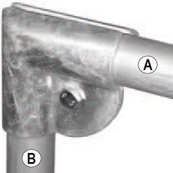 Rörklämma vinkel A2" x B2", med bult M10x25 pris/3 st/paket