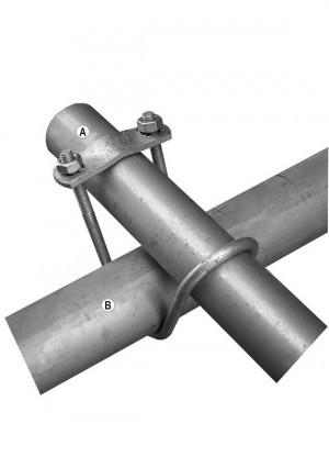 Dubbel spännbygel A1" x B1" med bult M8 pris/100st/paket