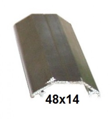 Täckprofil 7meter med gummilist för kanalskivor/glas 48x14 mm, pris/st