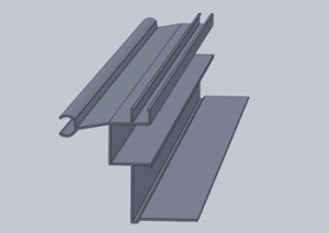 Luckprofil övre gångjärnsprofil för 16 mm kanalskivor, pris/meter