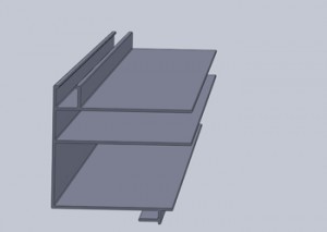Övre takprofil anslutning takventilationlucka för 16 mm kanalskivor , pris/meter