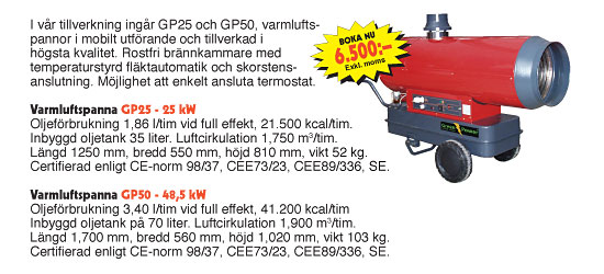 Mobil varmluftspanna